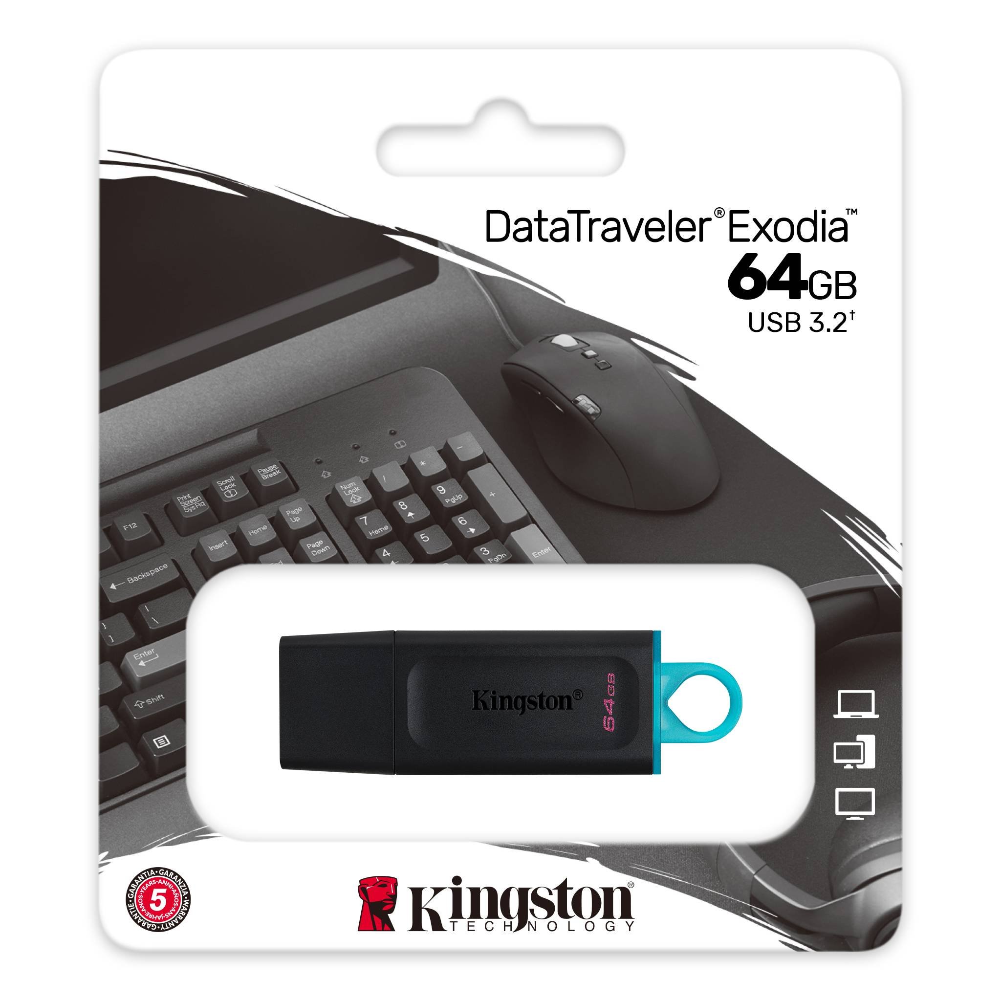 Kingston DataTraveler DTX 64GB USB 3.2 Gen1 Preto Kingston DataTraveler DTX 64GB USB 3.2 Gen1 Preto