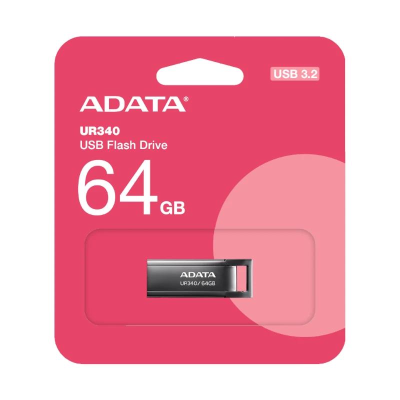 ADATA UR340 64GB USB 3.2 Metal Black USB Flash Drive ADATA UR340 64GB USB 3.2 Metal Black USB Flash Drive