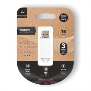 TECH ONE TECH Pendrive Básico 16Gb USB 2.0 Branco