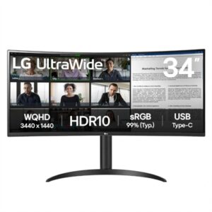 LG 34WR50QK-B 34" WQHD Curved Monitor 2xHDMI DP