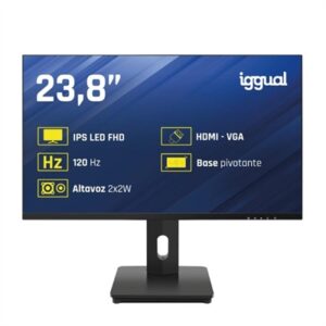 iggual 24" FHD Monitor VGA HDMI 100Hz Pivoting AA