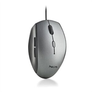 NGS Wired Ergo Silent Mouse + USB Type C Adap Gray