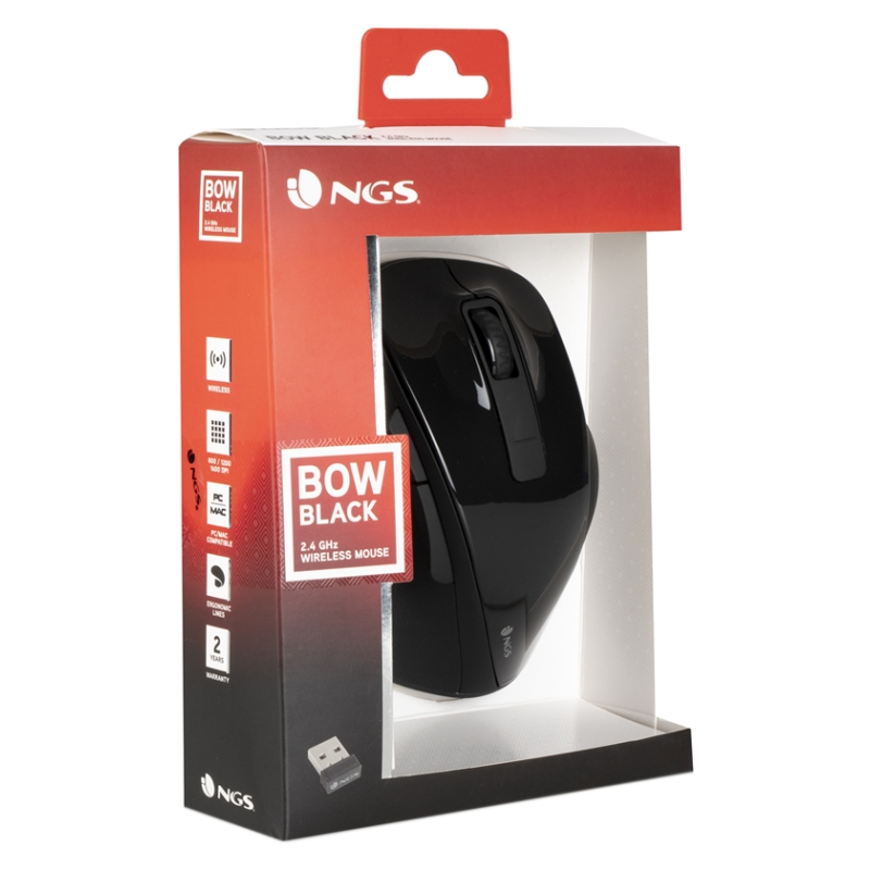 NGS Wireless Mouse 2.4 GHz BOWBLACK16000DPI Black NGS Wireless Mouse 2.4 GHz BOWBLACK16000DPI Black