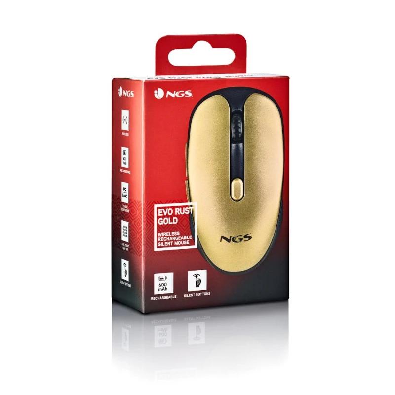 NGS Silent Rechargeable Wireless Mouse Gold NGS Silent Rechargeable Wireless Mouse Gold