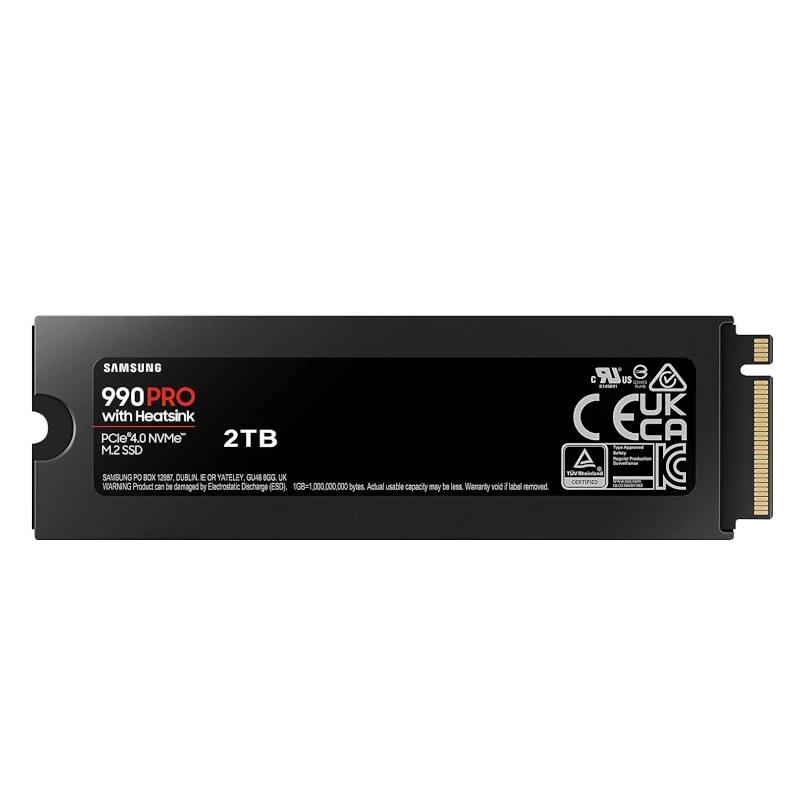 Samsung 990 PRO HeatSink SSD 2TB PCIe 4.0 NVMe M.2 Samsung 990 PRO HeatSink SSD 2TB PCIe 4.0 NVMe M.2
