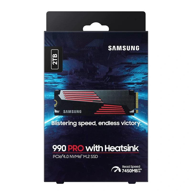 Samsung 990 PRO HeatSink SSD 2TB PCIe 4.0 NVMe M.2 Samsung 990 PRO HeatSink SSD 2TB PCIe 4.0 NVMe M.2