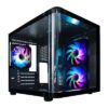 CAIXA CHASSIS MATX GM100 CRISTAL 3XVENT ARGB