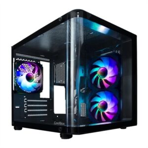 CAIXA CHASSIS MATX GM100 CRISTAL 3XVENT ARGB