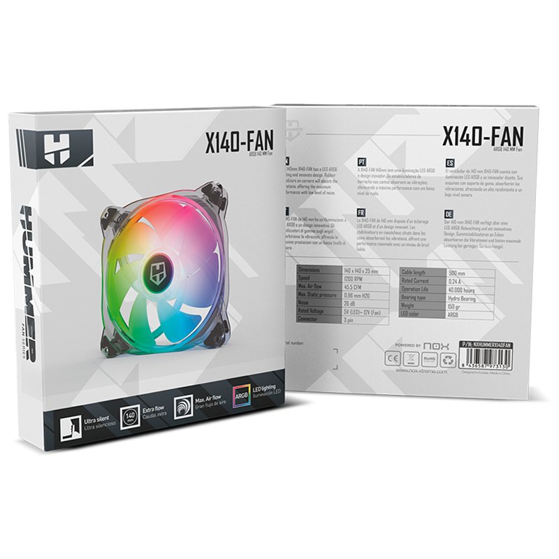 NOX HUMMER X140-Fan ARGB 140mm NOX HUMMER X140-Fan ARGB 140mm