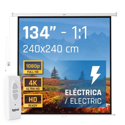 Electric screen 4:3 134" 240x240 cm