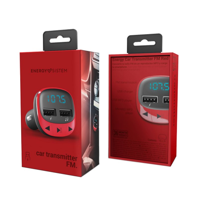 Energy Sistem Car Transmitter FM Red (microSD, MP3) Energy Sistem Car Transmitter FM Red (microSD, MP3)