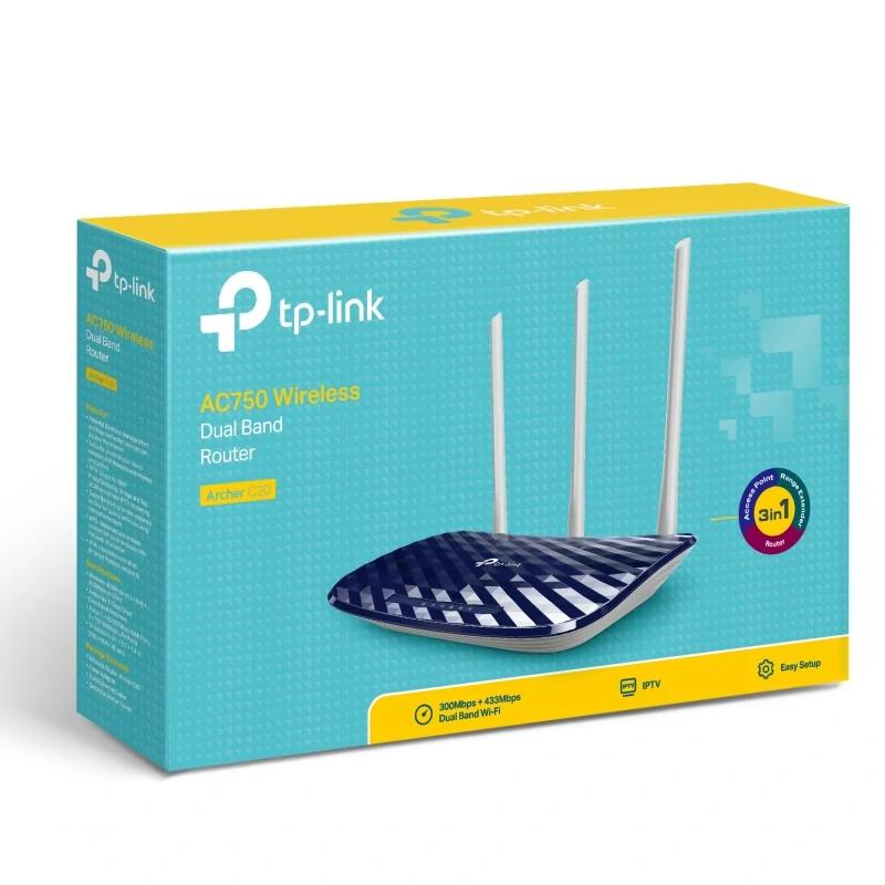 TP-Link Archer C20 WiFi Router AC750 1xWAN 4xLAN TP-Link Archer C20 WiFi Router AC750 1xWAN 4xLAN