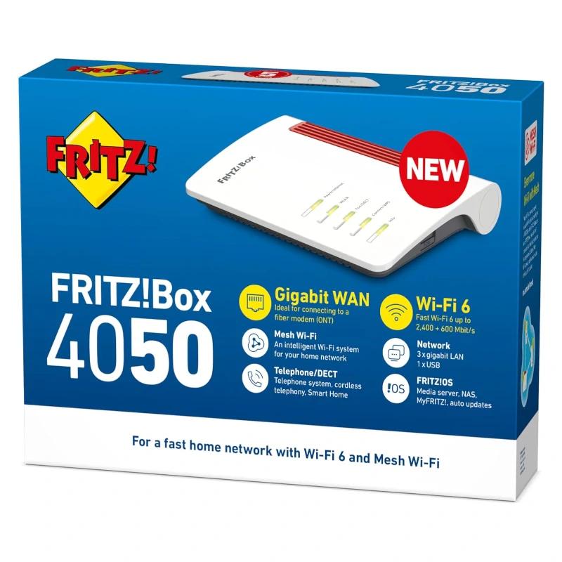 Fritz!Box 4050 Router WiFi6 Mesh 1xGb WAN 3xGb LAN Fritz!Box 4050 Router WiFi6 Mesh 1xGb WAN 3xGb LAN