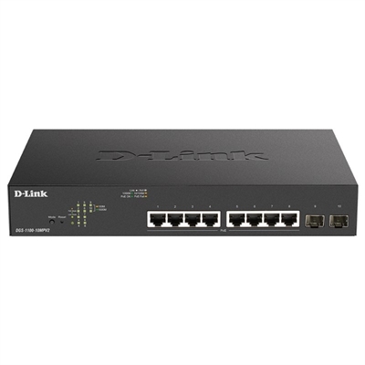 D-Link DGS-1100-10MPV2/E SWITCH 8XGB POE+ 2XSFP
