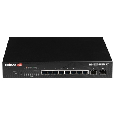 Edimax PRO Switch GS-5208PLG V2 10xgb Poe+ (2xsfp)