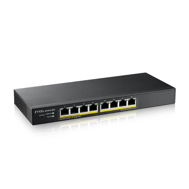 ZyXEL Gs1915-8ep smart switch 8xgbe poe 60w nebulosa ZyXEL Gs1915-8ep smart switch 8xgbe poe 60w nebulosa
