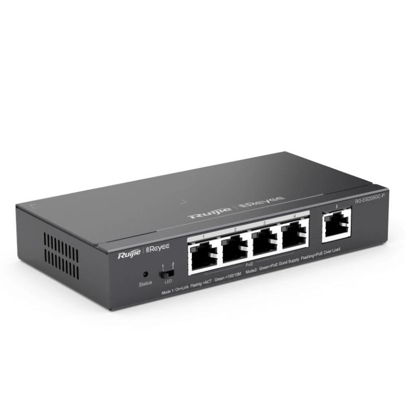 Switch Reyee 5xgb rj45 (4 poe/poe+) 54w Aço de aço Switch Reyee 5xgb rj45 (4 poe/poe+) 54w Aço de aço