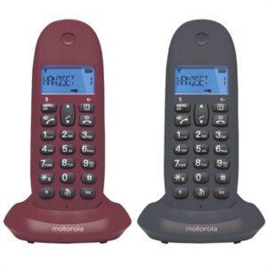 MOTOROLA C1002 LB+ DECT DUO Phone Grey-Red