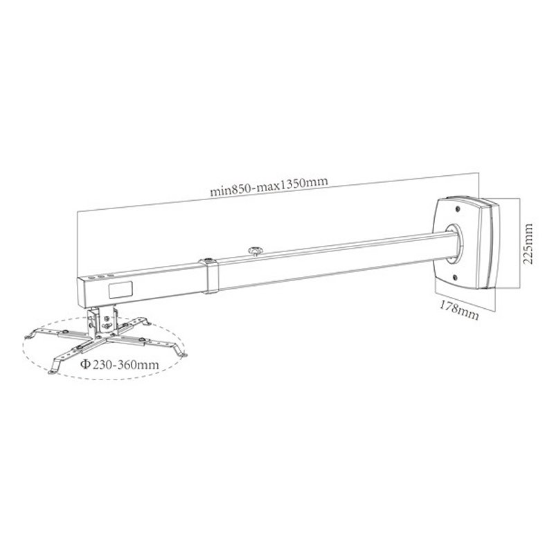 approx! Wall Mount ext. 85-135 cm approx! Wall Mount ext. 85-135 cm