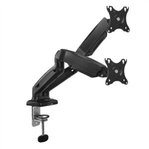 Suporte TV Mesa Gás 2 Monitores 27-34" USB-Mic