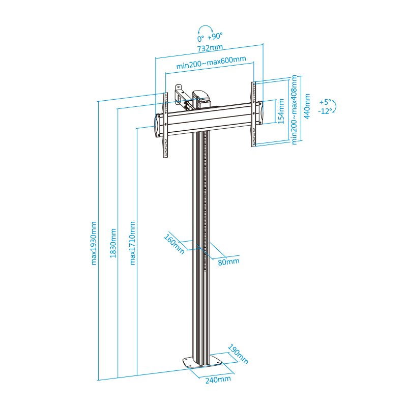 Tooq FS2270M-B Fixed Floor Stand 37-70" Tooq FS2270M-B Fixed Floor Stand 37-70"