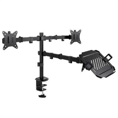 Tooq DB1202TN-B Desk Mount for 2 Screens + Laptop