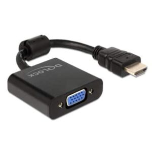 Delock HDMI-A 19 Pin Male to VGA Black Adapter