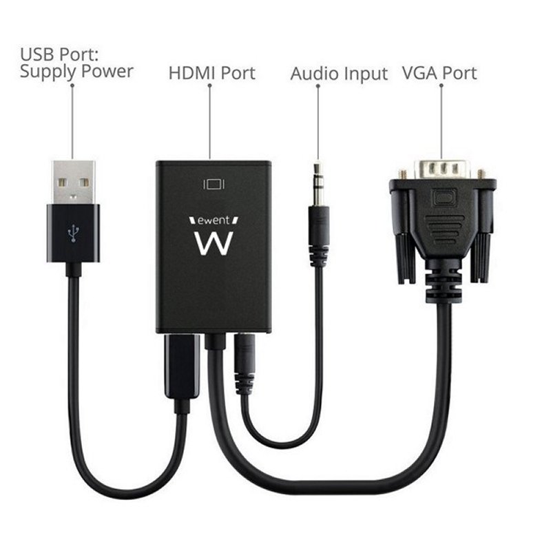 EWENT EW9866 VGA/HDMI Adapter with Audio EWENT EW9866 VGA/HDMI Adapter with Audio