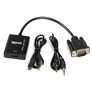 iggual VGA to HDMI Adapter + audio + microUSB