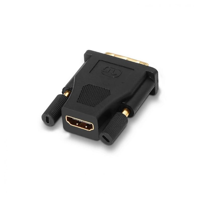 Adaptador DVI 24+1/M para HDMI A/H ouro negro Adaptador DVI 24+1/M para HDMI A/H ouro negro