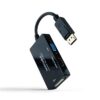 Nanocable DP to HDMI/DVI/VGA Converter Black 20 cm