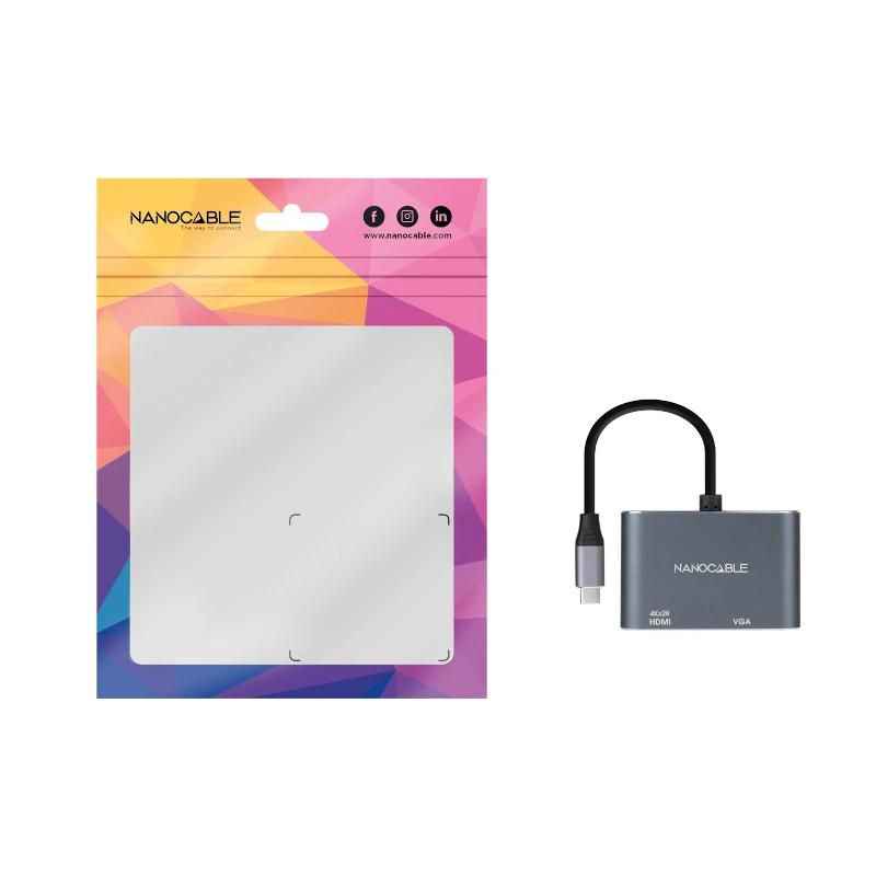 Nanocable Conversor USB-C/M a HDMI-VGA/H 15 cm Nanocable Conversor USB-C/M a HDMI-VGA/H 15 cm