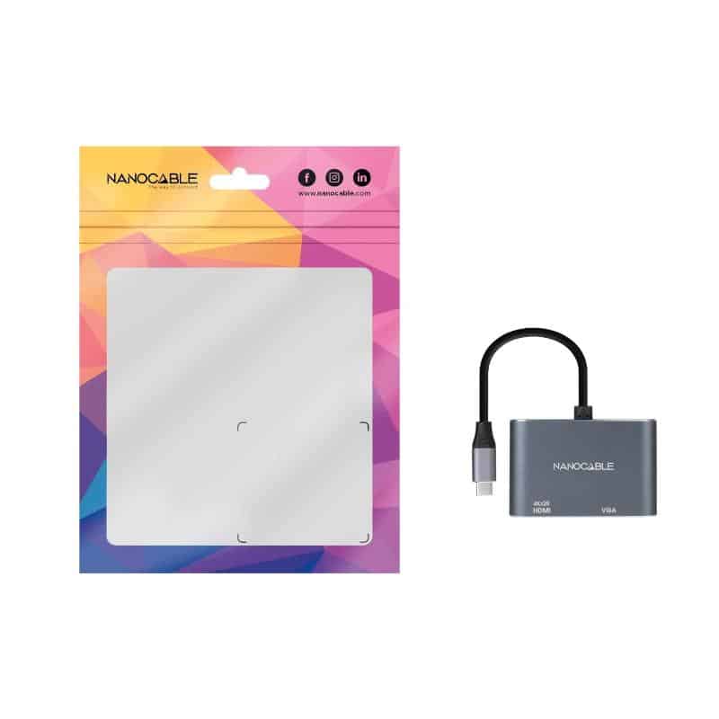 Nanocable Conversor USB-C/M a HDMI-VGA/H 15 cm Nanocable Conversor USB-C/M a HDMI-VGA/H 15 cm