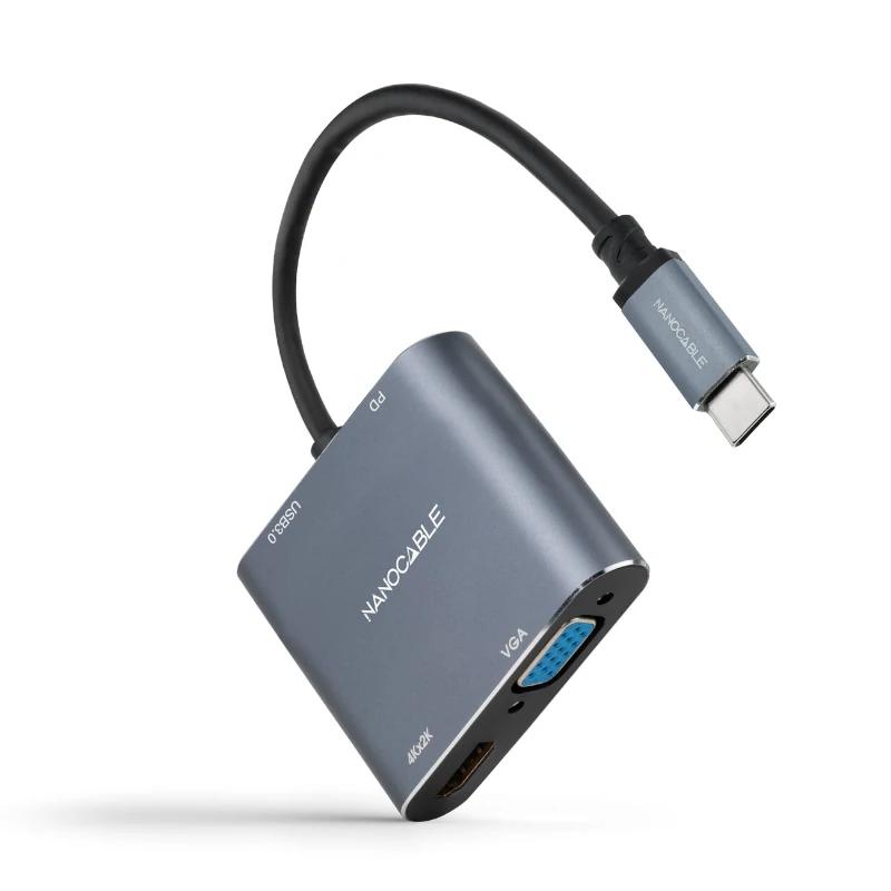 Nanocable Converter USB-C to HDMI/VGA/USB3.0/PD Nanocable Converter USB-C to HDMI/VGA/USB3.0/PD