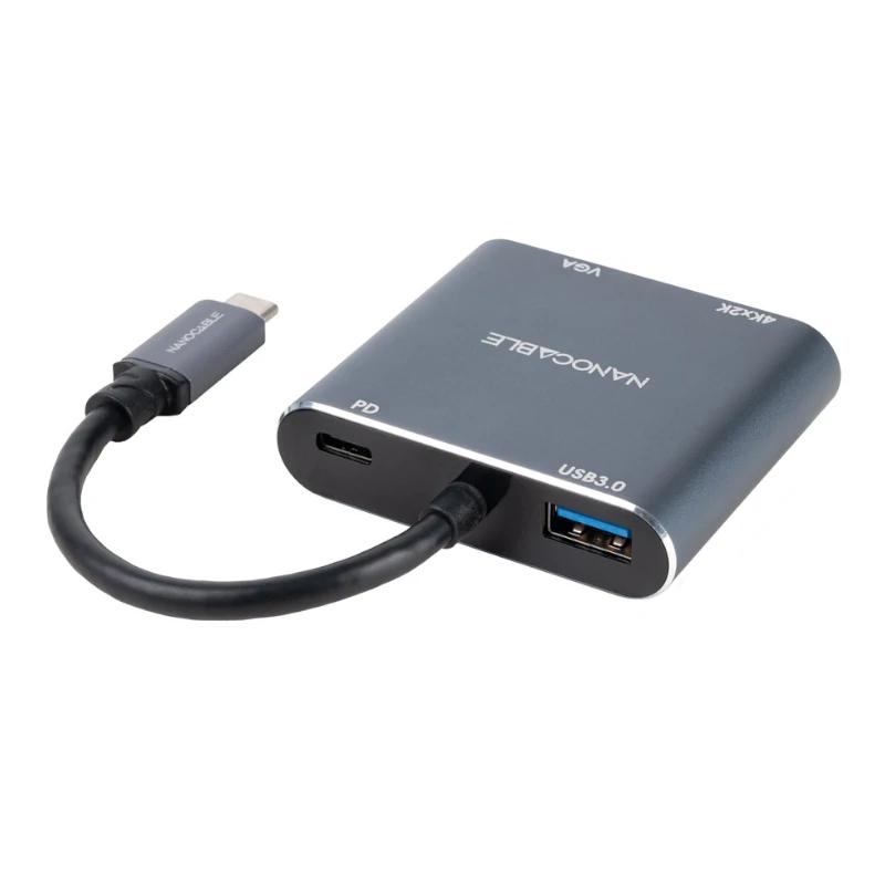 Nanocable Converter USB-C to HDMI/VGA/USB3.0/PD Nanocable Converter USB-C to HDMI/VGA/USB3.0/PD