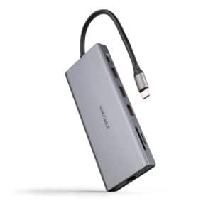 Nanocable Hub 12in1 USB-A/C+HDMI+DP+RJ45+TF+SD+AU