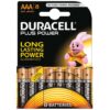Duracell Plus Power Pilhas Alcalinas AAA LR03 Pacote 8
