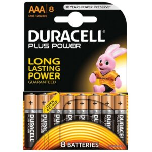 Duracell Plus Power Alkaline Battery AAA LR03 Pack 8