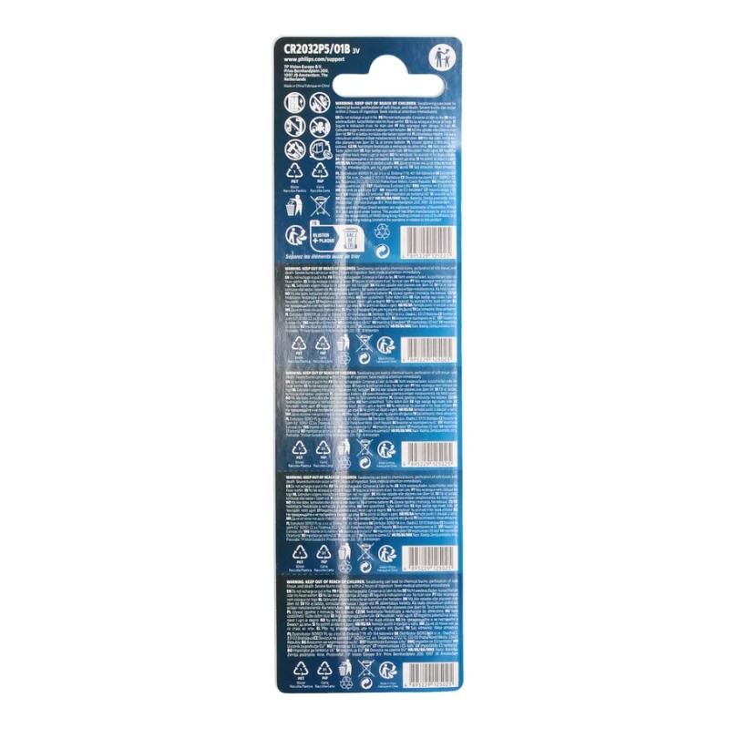 Philips CR2032 Lithium Button Battery 3V Blister*5 Philips CR2032 Lithium Button Battery 3V Blister*5