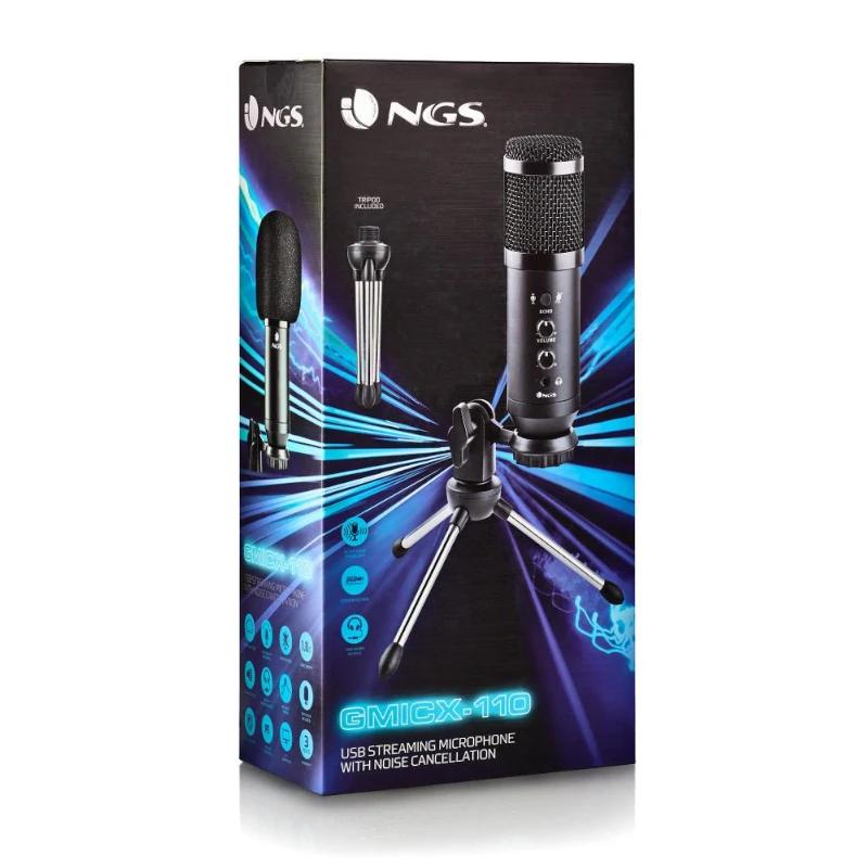 NGS MICROFONO UNIDIRECCIONAL CON TRIPODE Y USB NGS MICROFONO UNIDIRECCIONAL CON TRIPODE Y USB