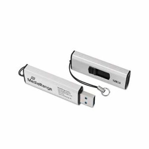 Pendrive 128GB USB 3.2 Mediavrange Prata-Preto