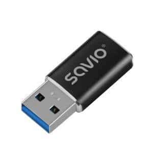 Savio AK-81 USB-C 3.1 to USB-A 3.1 Adapter Black