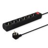 5 Socket Power Strip 1.5M Black Savio LZ-01
