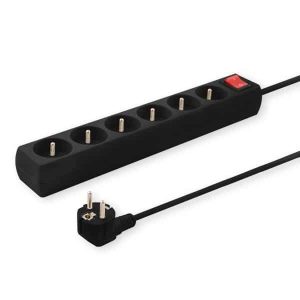 5 Socket Power Strip 1.5M Black Savio LZ-01