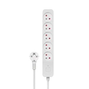 5 Socket Power Strip 3M White Savio LZ-09