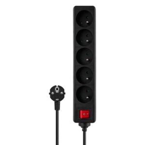 5 Socket Power Strip 5M Black Savio LZ-03