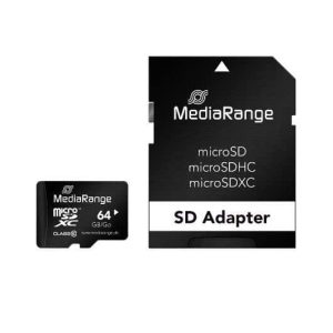 Memória Micro SDXC 64GB Mediarange + Adaptador SD