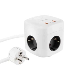 Nanocable Base de enchufe con 3 USB c/ interruptor