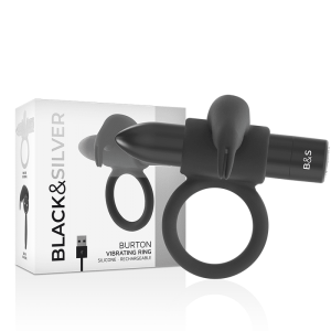 BURTON RING Black - 10 VIBRATION SETTINGS Black&silver