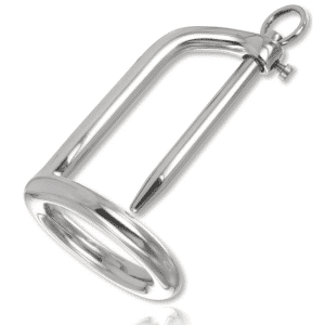 Metal Hard Gland Ring with Plug for Enhanced Pleasure
